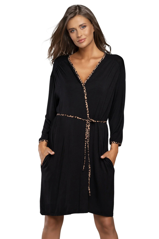 Dámský župan Italian Fashion Eila r.3/4 černá xl