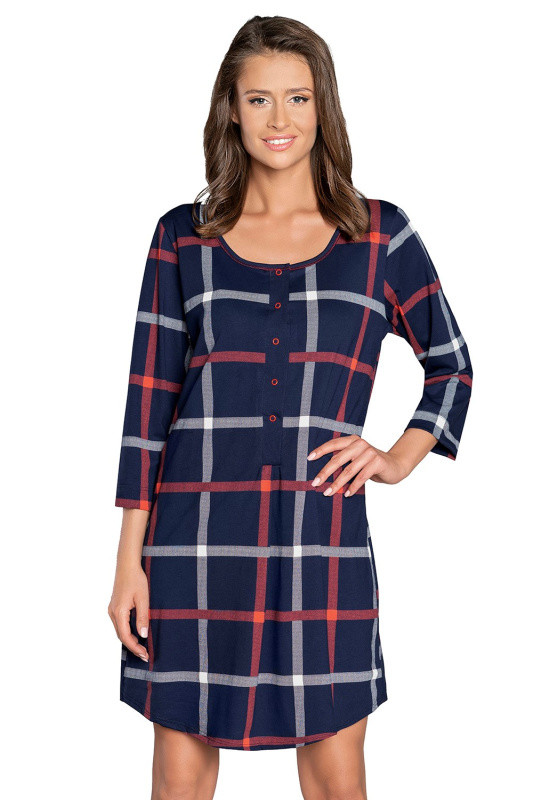 Dámská noční košile Italian Fashion Izera 3/4 rukáv Barva: Modrá, Velikost: S