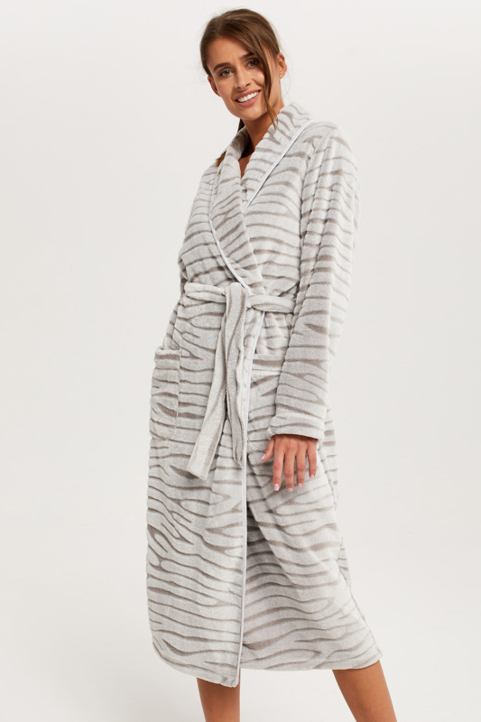 Dámský župan Italian Fashion Asma dł.r. Barva: Šedá, Velikost: XL