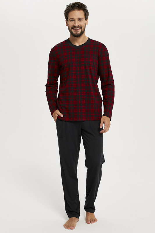 Pánské pyžamo Italian Fashion Eliasz dl.r. Barva: Černá, Velikost: XL