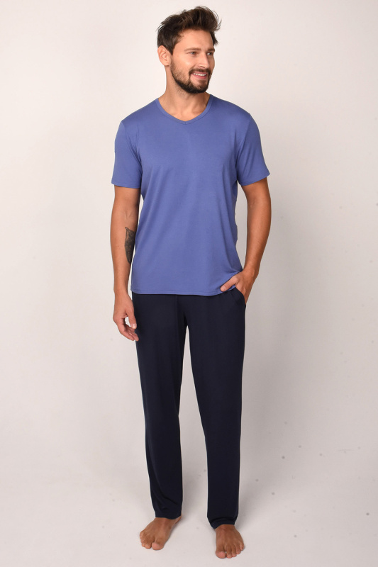 Pánské pyžamomo Italian Fashion Dallas kr.r. dł.sp. Barva: Modrá, Velikost: L
