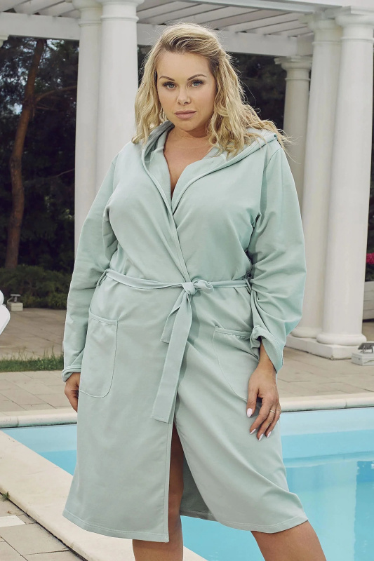 Dámský župan Italian Fashion Karina dl.r. mátový Barva: Zelená, Velikost: S