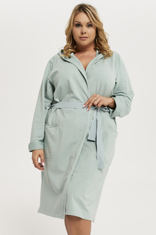 Dámský župan Italian Fashion Karina dl.r. mátový Barva: Zelená, Velikost: S