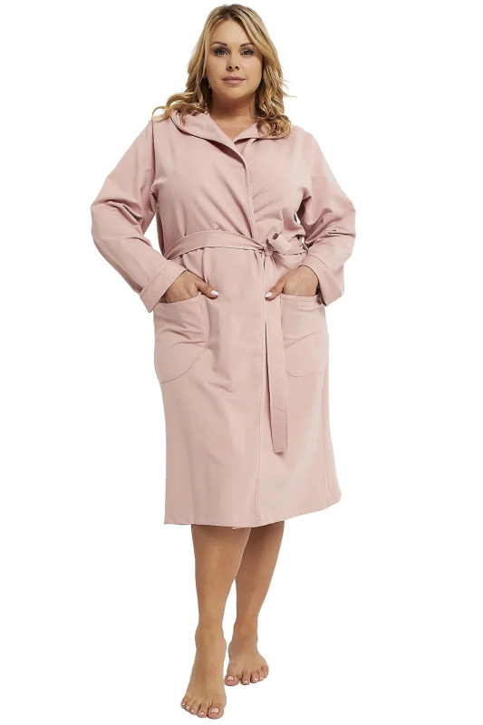 Dámský župan Italian Fashion Karina dl.r. béžový Barva: Růžová, Velikost: 2XL