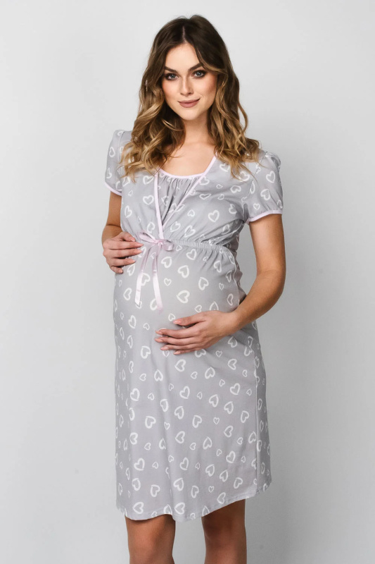 Noční košilka Italian Fashion Noelia kr.r. Barva: Šedá, Velikost: 2XL