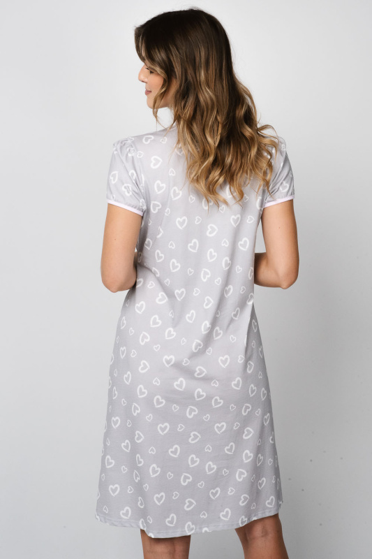 Noční košilka Italian Fashion Noelia kr.r. Barva: Šedá, Velikost: 2XL