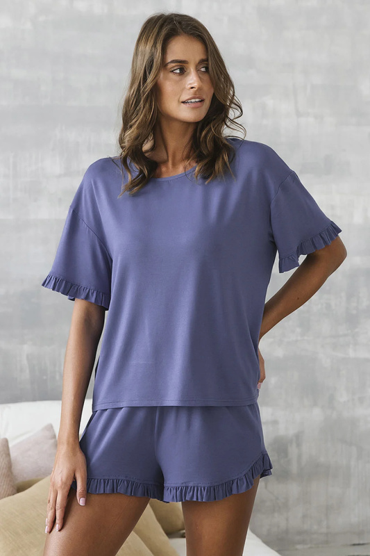 Dámské pyžamo Italian Fashion Styl kr.r. kr.sp. Barva: Modrá, Velikost: XL