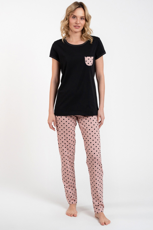 Dámské pyžamo Italian Fashion Buscato kr.r. dł.sp. Barva: Černá, Velikost: XL