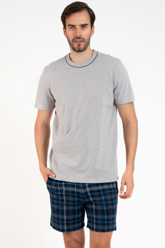 Pánské pyžamo Italian Fashion Ruben kr.r. kr.sp. Barva: Modrá - tmavě, Velikost: L