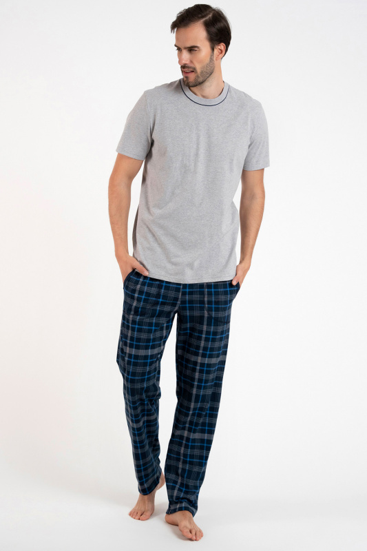 Pánské pyžamo Italian Fashion Ruben kr.r. dł.sp. Barva: Šedá, Velikost: XL