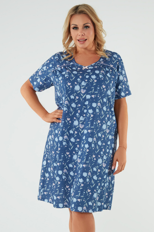 Noční košile Italian Fashion Agalia kr.r. Barva: Modrá, Velikost: 2XL