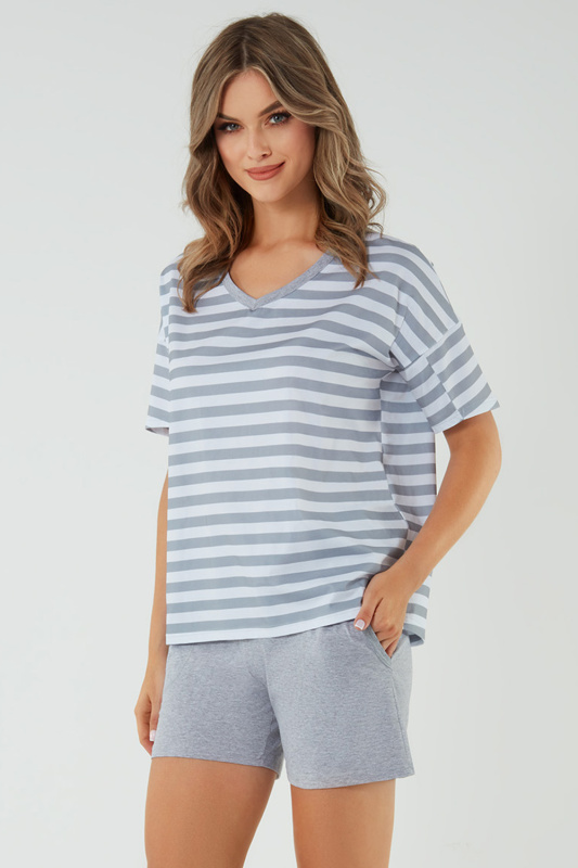 Dámské pyžamo Italian Fashion Bari kr.r. kr.sp. Barva: Šedá, Velikost: XL