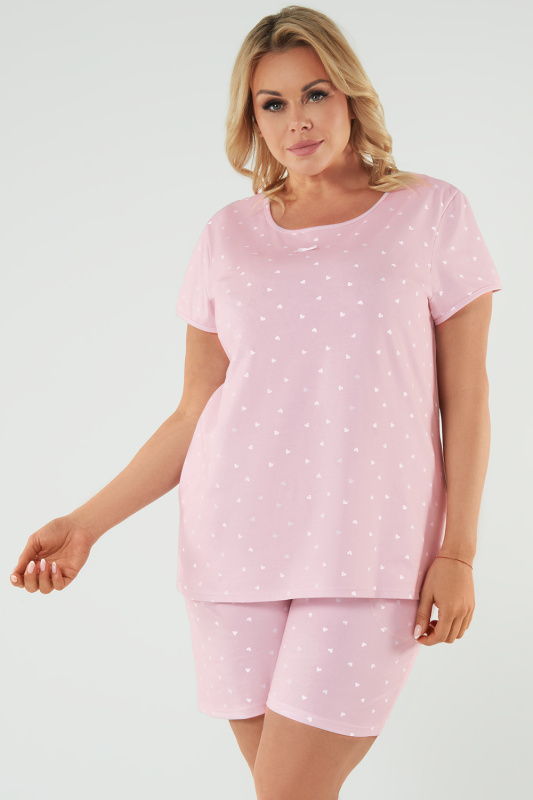Dámské pyžamo Italian Fashion Leta kr.r. kr.sp. Barva: Růžová, Velikost: 2XL