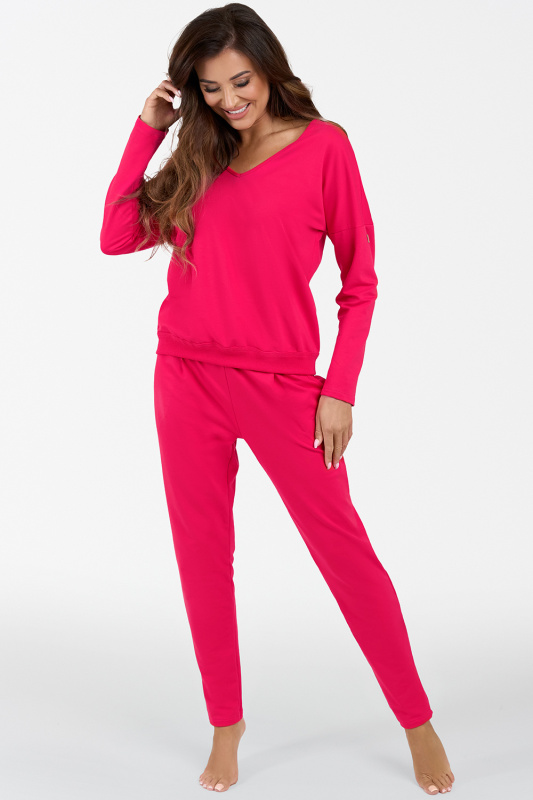 Tepláková souprava Italian Fashion Karina dł.r. dł.sp. Barva: Růžová, Velikost: 2XL