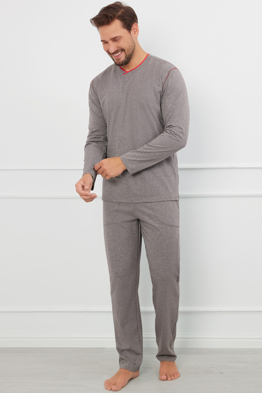 Pánské pyžamo Italian Fashion Ludwik dł.r. dł.sp. Barva: Šedá, Velikost: L