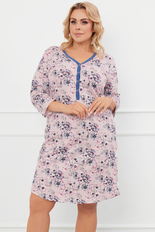 Noční košile Italian Fashion Lacenta r.3/4 Barva: Růžová, Velikost: XL