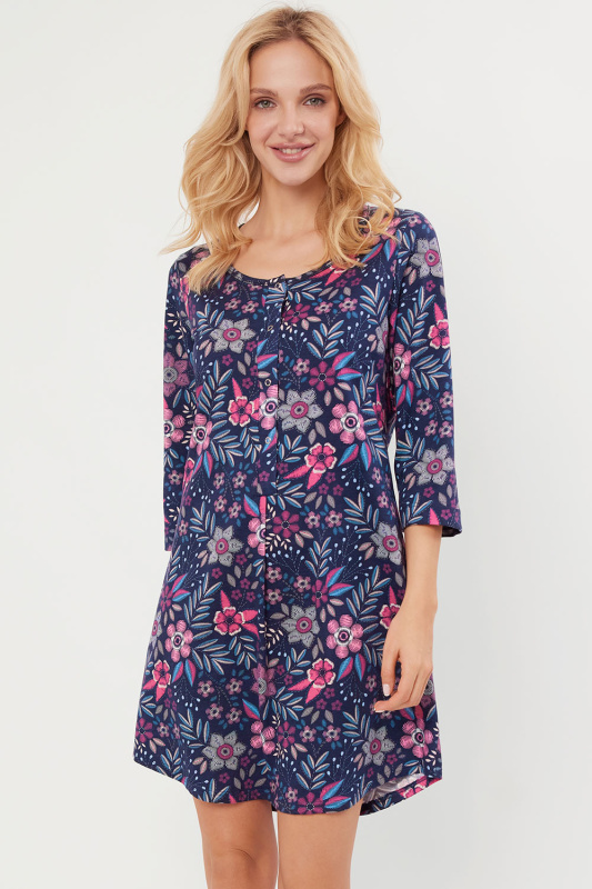 Noční košile Italian Fashion Folk r.3/4 Barva: Modrá - tmavě, Velikost: XL
