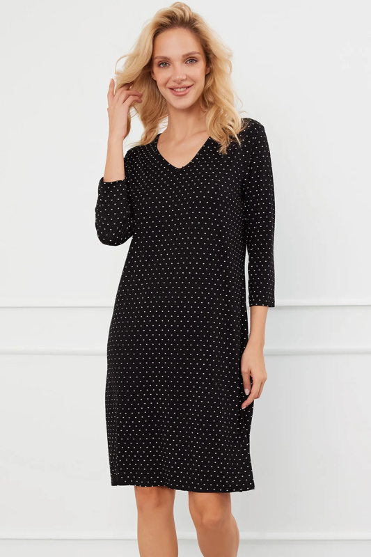 Noční košile Italian Fashion Puntini r.3/4 Barva: Černá, Velikost: S