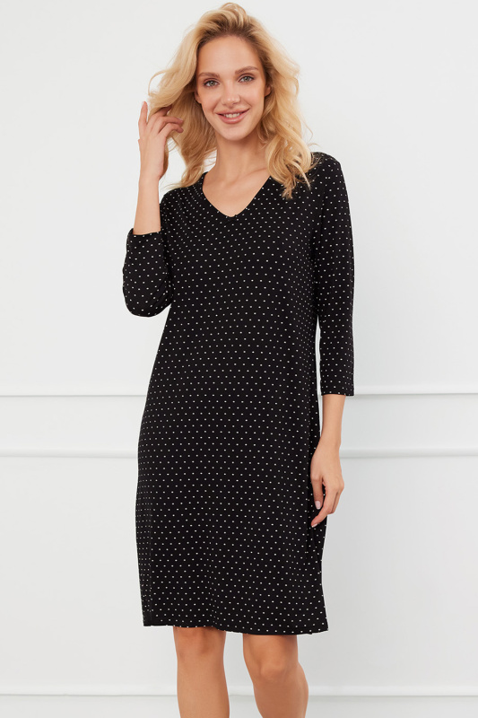 Noční košile Italian Fashion Puntini r.3/4 Barva: Černá, Velikost: M