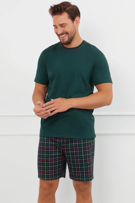 Pánské pyžamo Italian Fashion Fogo kr.r. kr.sp. Barva: Zelená, Velikost: XL