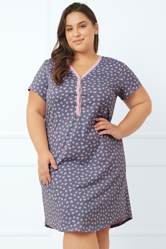 Dámská noční košile Italian Fashion Tiana kr.r. Barva: Fialová, Velikost: XL