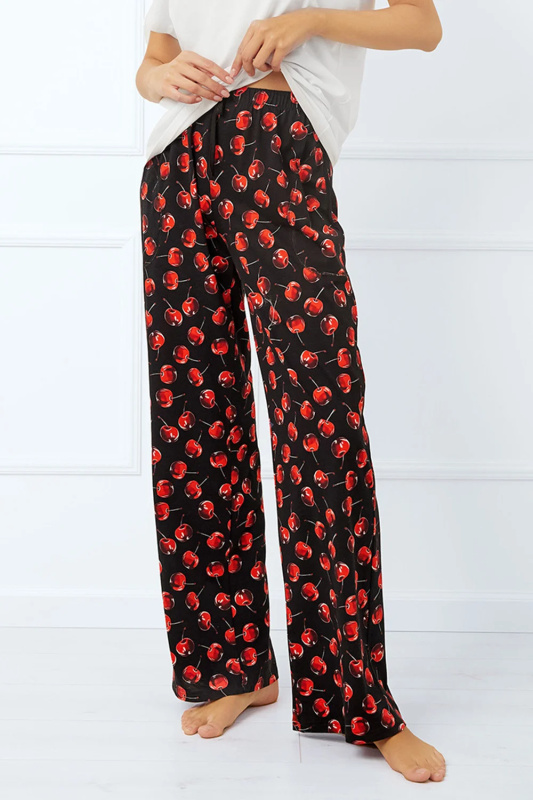 Dámské kalhoty na spaní Italian Fashion Cherry dł.sp. Barva: Černá, Velikost: XL
