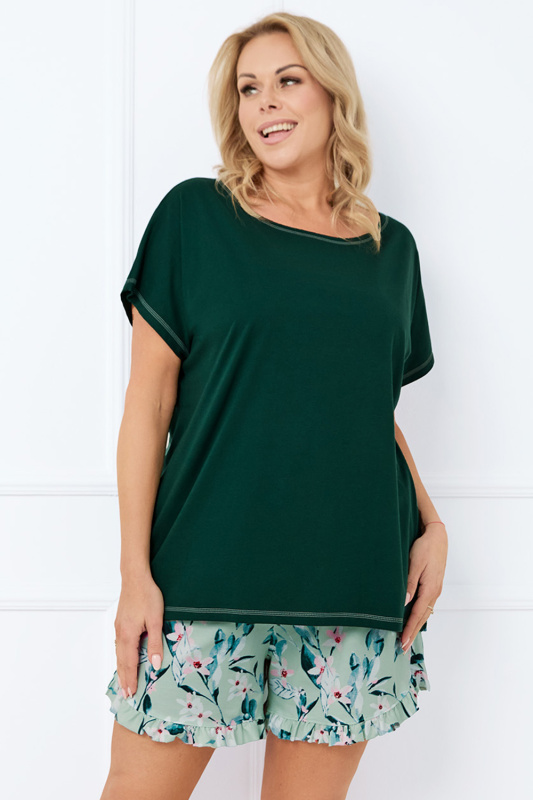 Dámské pyžamo Italian Fashion Florisa kr.r. kr.sp. Barva: Zelená, Velikost: 2XL