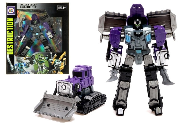 Transformující robotický buldozer Power Kong Destruction fialový