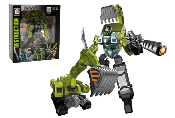 Robot Destruction transformující se bagr zelený