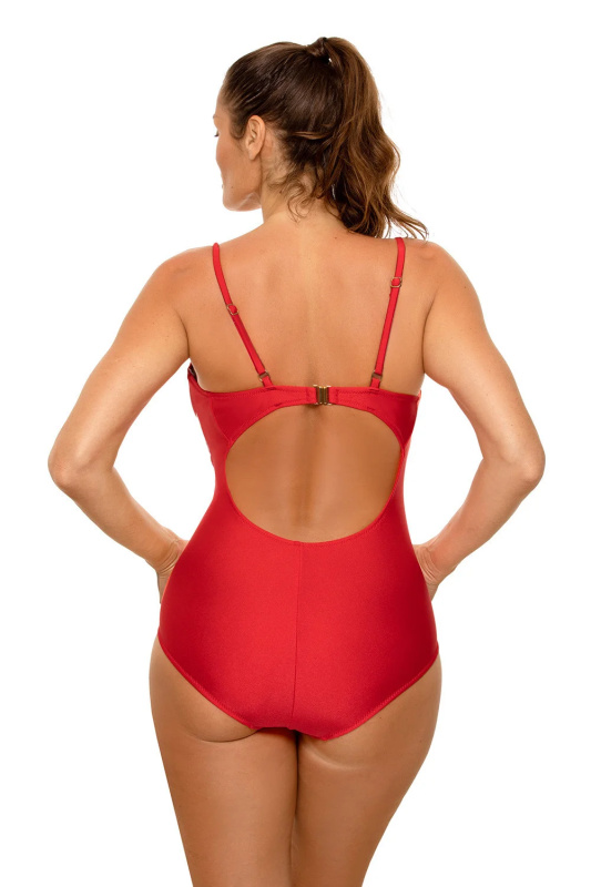Jednodílné plavky  model 164016 Marko 44/2XL červeno-bílá