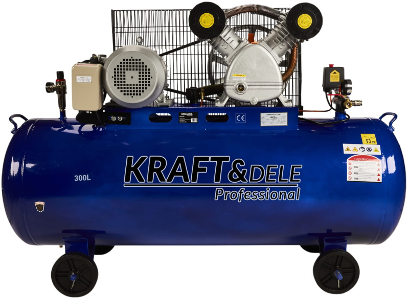 KRAFT&DELE Olejový kompresor 300 l, 400 V, 2 písty + odlučovač KD4061