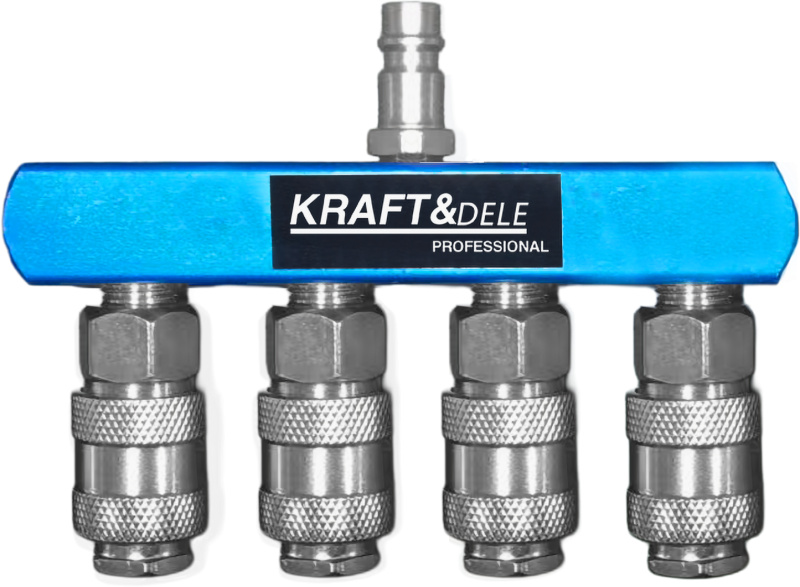KRAFT&DELE Pneumatický rozdělovač 1/4" se 4 výstupy KD2166