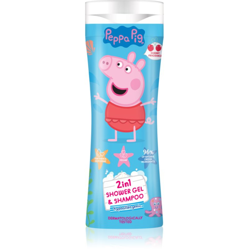 Peppa Pig Shower gel & Shampoo sprchový gel a šampon 2 v 1 pro děti Cherry 300 ml