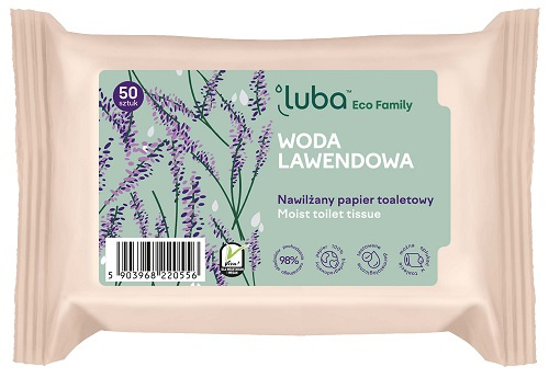 LUBA vlhčený toaletní papír - levandule, 50 ks