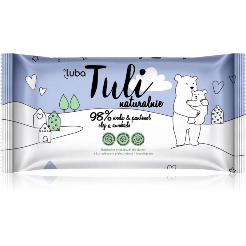 LUBA Tuli dětské vlhčené ubrousky s 98 % vody a panthenolem a 100% avokádovým olejem, 50ks