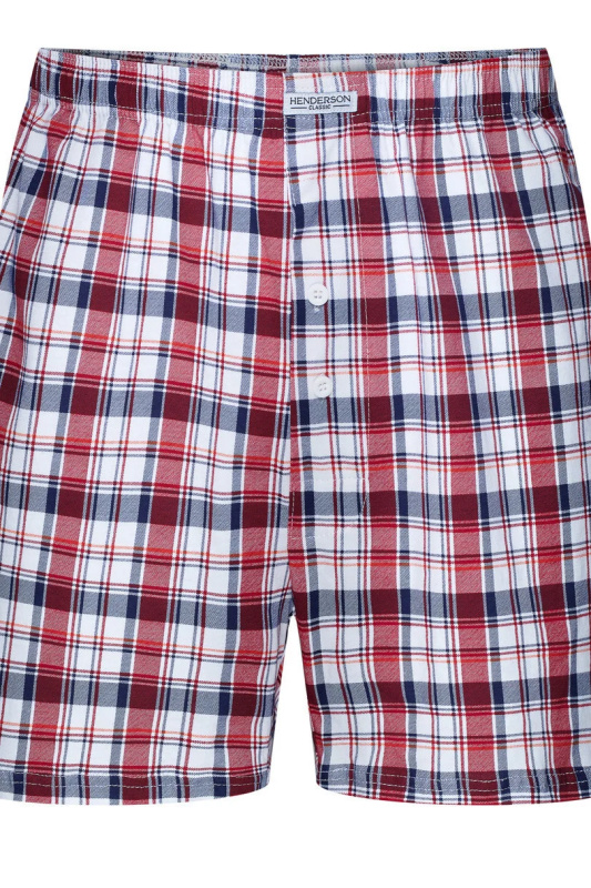 Pánské boxerky 560 1442-MAXI ČERVENO-ŠEDO-BÍLÁ KONTROLA 5XL