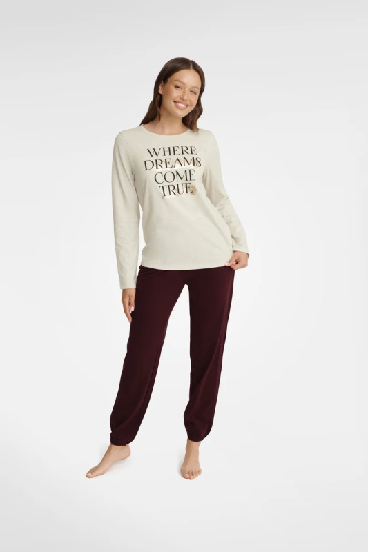 DÁMSKÉ PYŽAMO GRACY 40930 AW23 Béžová XXL