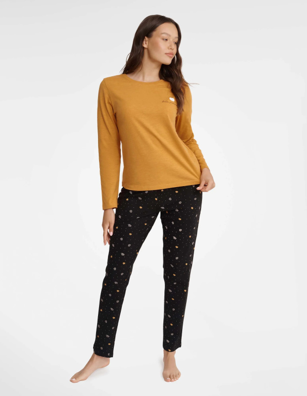 Dámské pyžamo Grind 40932-18X Hořčicová a černá - Henderson Ladies XXL