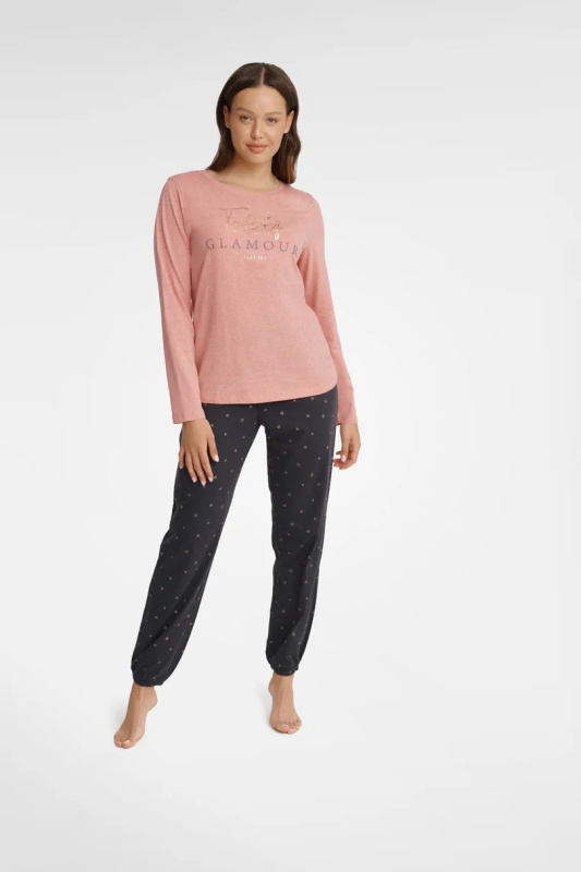 DÁMSKÉ PYŽAMO GLAM 40936 AW23 Růžová XXL