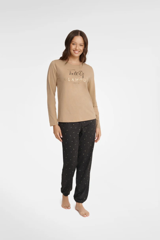 DÁMSKÉ PYŽAMO GLAM 40936 AW23 Béžová XL