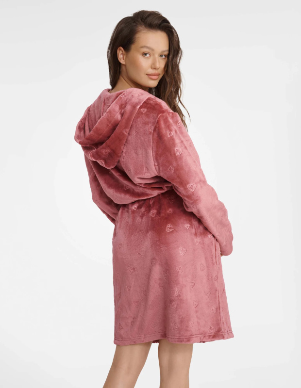 Lesklý župan 41066-39X Růžová - Henderson Ladies XXL