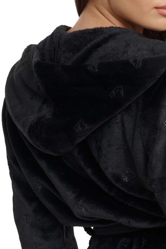 Dámský župan 41066 Glossy black - HENDERSON černá XXL