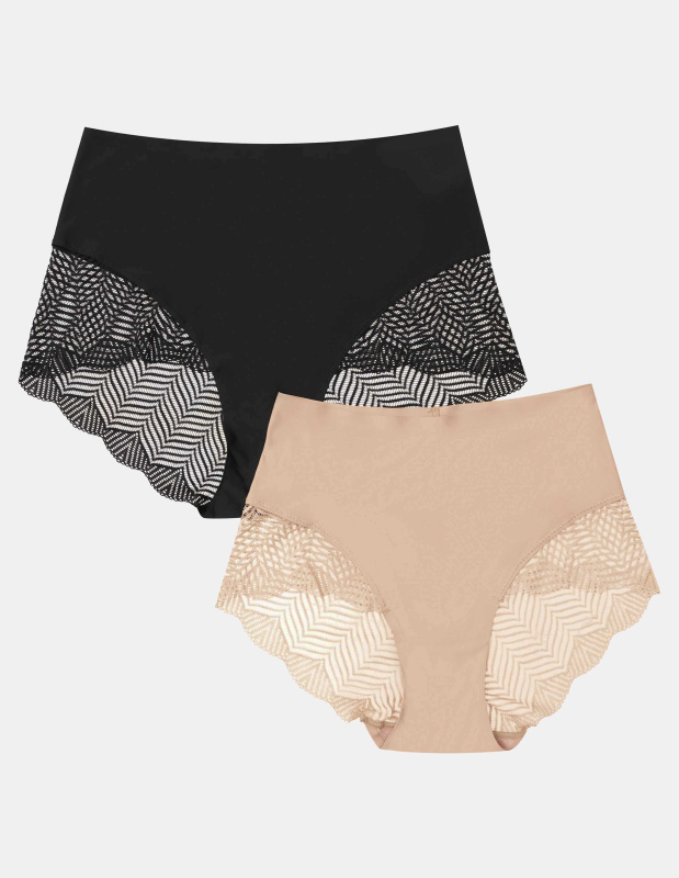 DÁMSKÉ KALHOTKY PASSY 2P 41615 SS24 BLACK-BEIGE XL