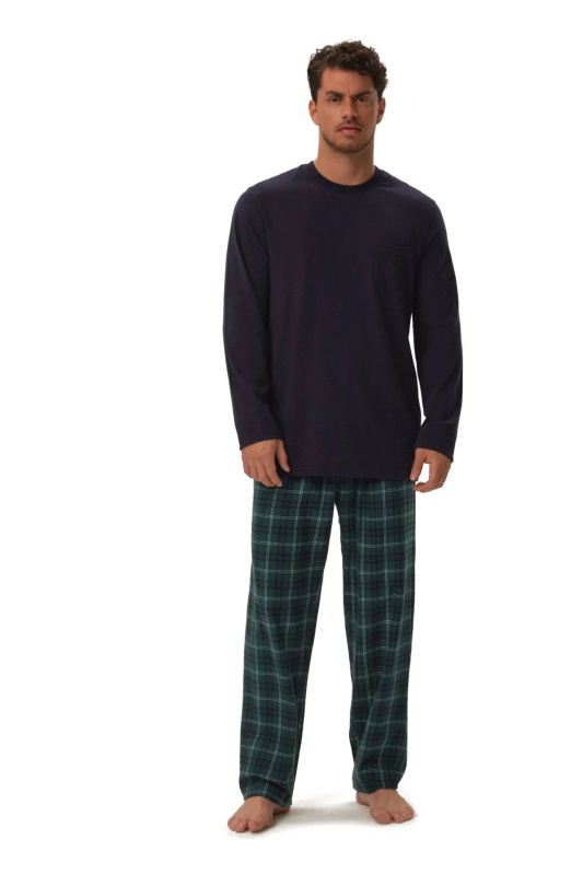 Pánské pyžamo 41913 Herb dark blue - HENDERSON tmavě modrá 3XL