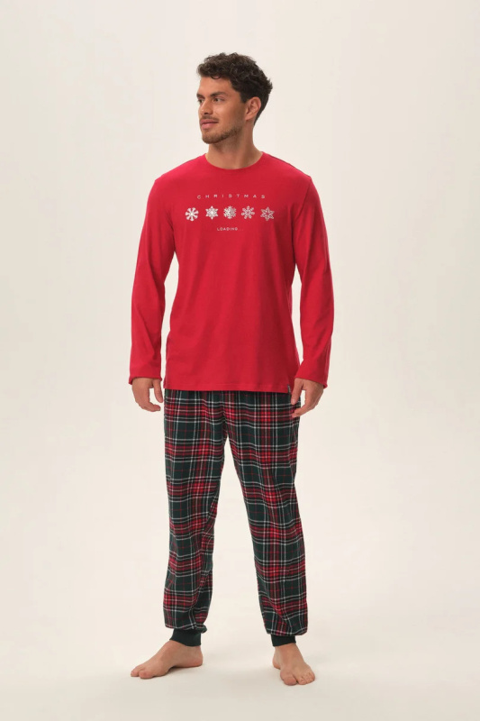 PÁNSKÉ PYŽAMO HONEST 41914 AW24 červená L