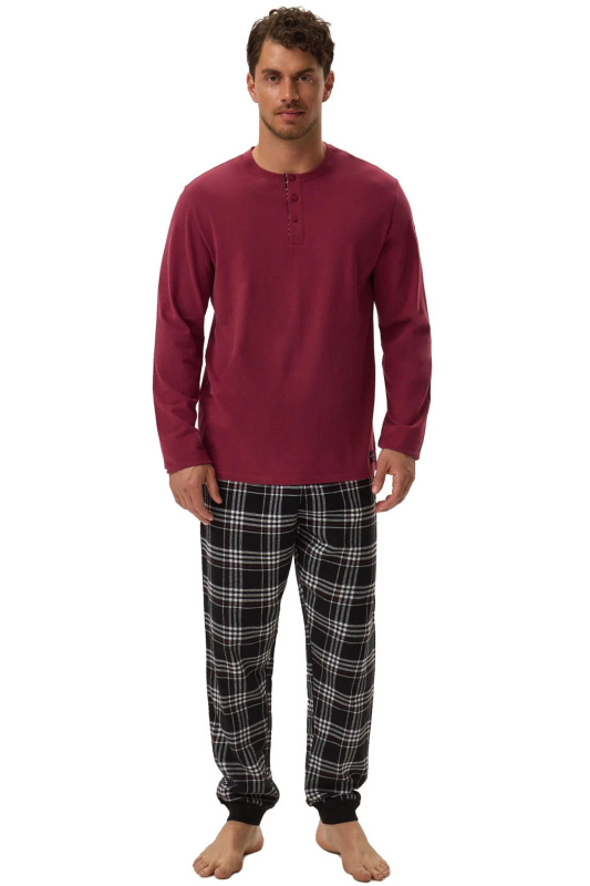 Pánské pyžamo 41919 Honor wine - HENDERSON vínová 3XL