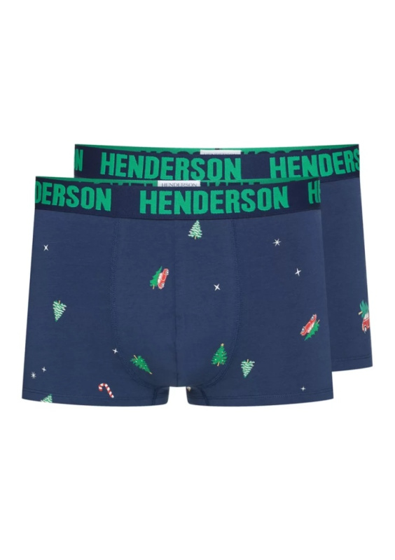 Pánské boxerky Henderson 41926 2PACK Barva: Modrá - tmavě, Velikost: L