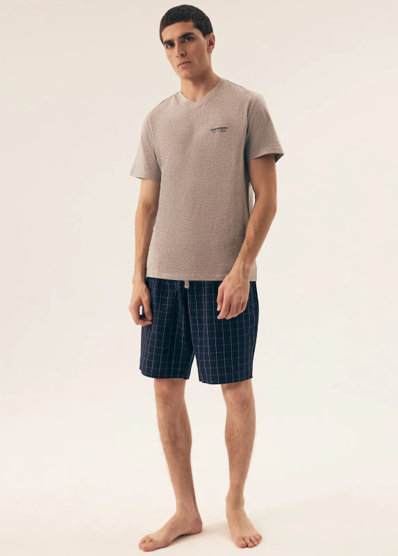 Pyžamo Henderson Premium 42618 Kolej kr/r m-3XL šedá 3XL