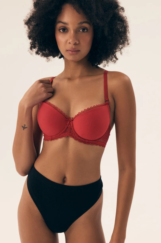 Podprsenka Henderson Julietta 2 43286 - Push - up Barva: Červená, Velikost: 80A