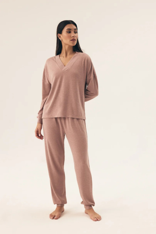 DÁMSKÉ DOMÁCÍ OBLEČENÍ BOAR 43017 SS25 pudrově růžová XL